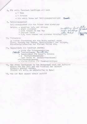 Planung der Roadcrew 1